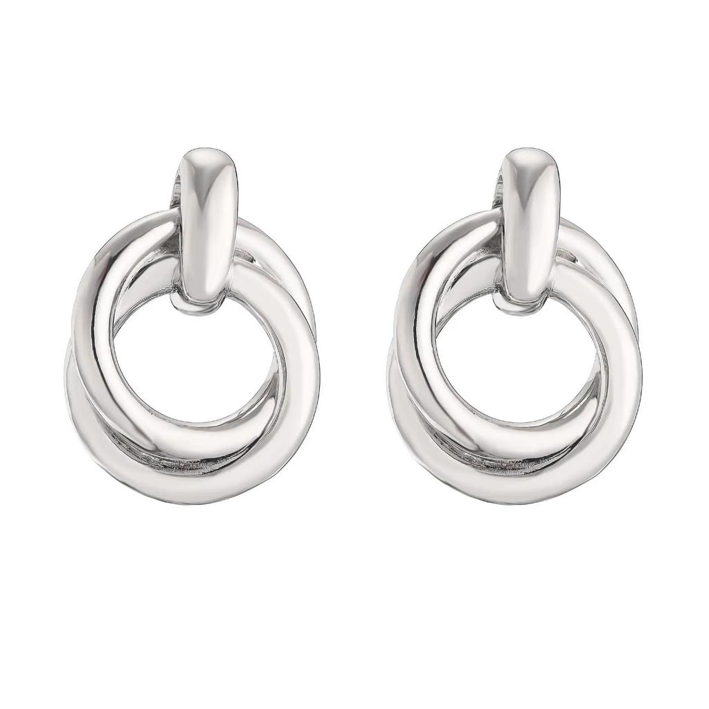 Fashion Vintage Gold U Earrings For Women Metal Earing Jewelry Trending New Korean Silver Oval Hoop Earrings