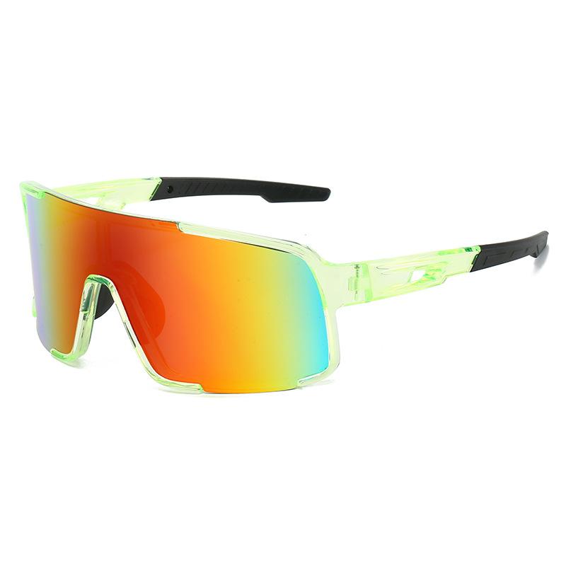 Large frame one-piece cycling glasses, the same for men and women, colorful sunscreen and UV protection sunglasses