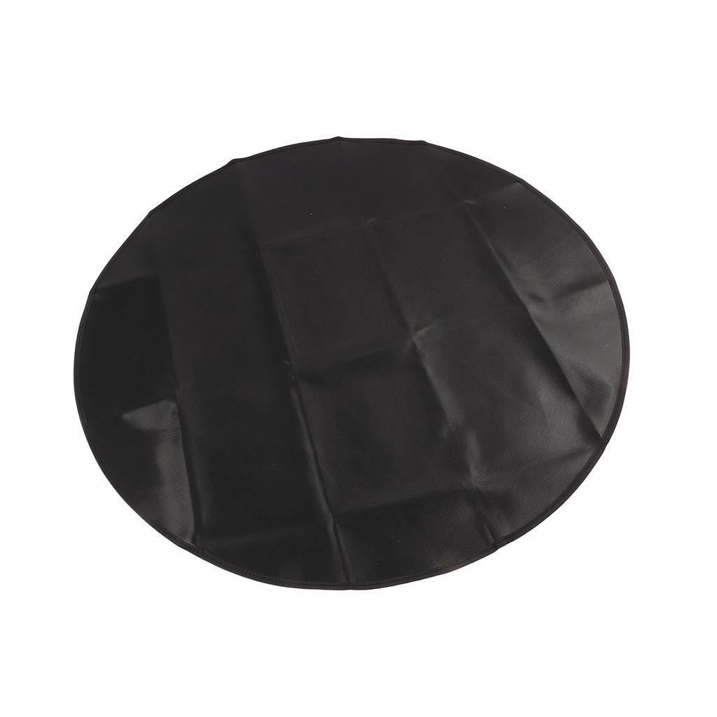 Under Grill Mat Fireproof Waterproof Double Sided Portable Round Barbecue Floor Pad for Fire Pit Smoker 36 Inch Black