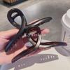 French Retro Large Frosted Acrylic Hair Clip - Black Shark Clip