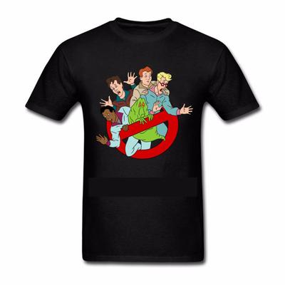 Men Character Print Pre-Cotton T-Shirt Ghostbusted Novelty T Shirt Tops Plus Size Cartoon Network Short Sleeve Funny Designs Tee