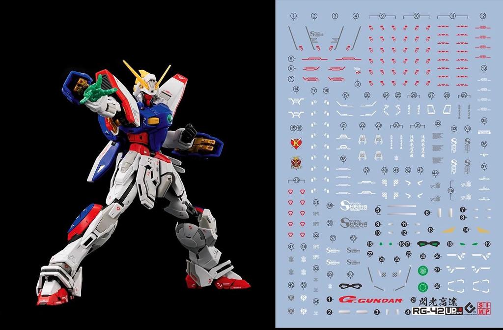 Decals for RE HiRM Robot Plastic Models RG Shining Water-transfer HG, RG, MG, PG, (for 1/144 Gundam) [Used]