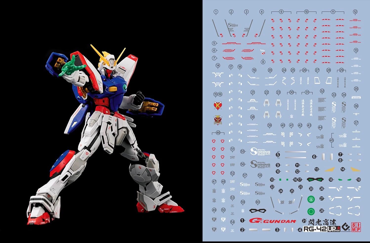 

decals for RE HiRM robot plastic models RG Shining Water-transfer HG, RG, MG, PG, (for 1/144 Gundam) [Used] серый
