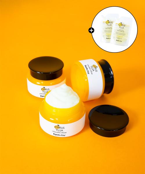 Farmstay Citrus Yuja Vitalizing Cream & Soothing Gel Set Cream 1pc + Soothing Gel 2pcs