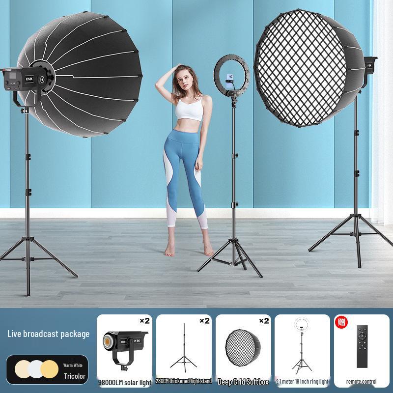 300W LED Studio Photography Light with Deep Parabolic Softbox