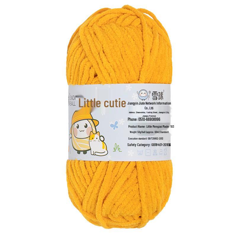 DIY Handcrafted Cute Chenille Snowball Knit Scarf & Crochet Doll Bag