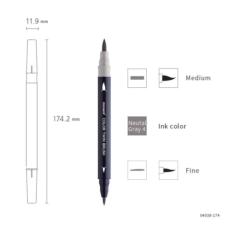 Munami 30-Color Double-Ended Brush Pen Set for Calligraphy & Sketching