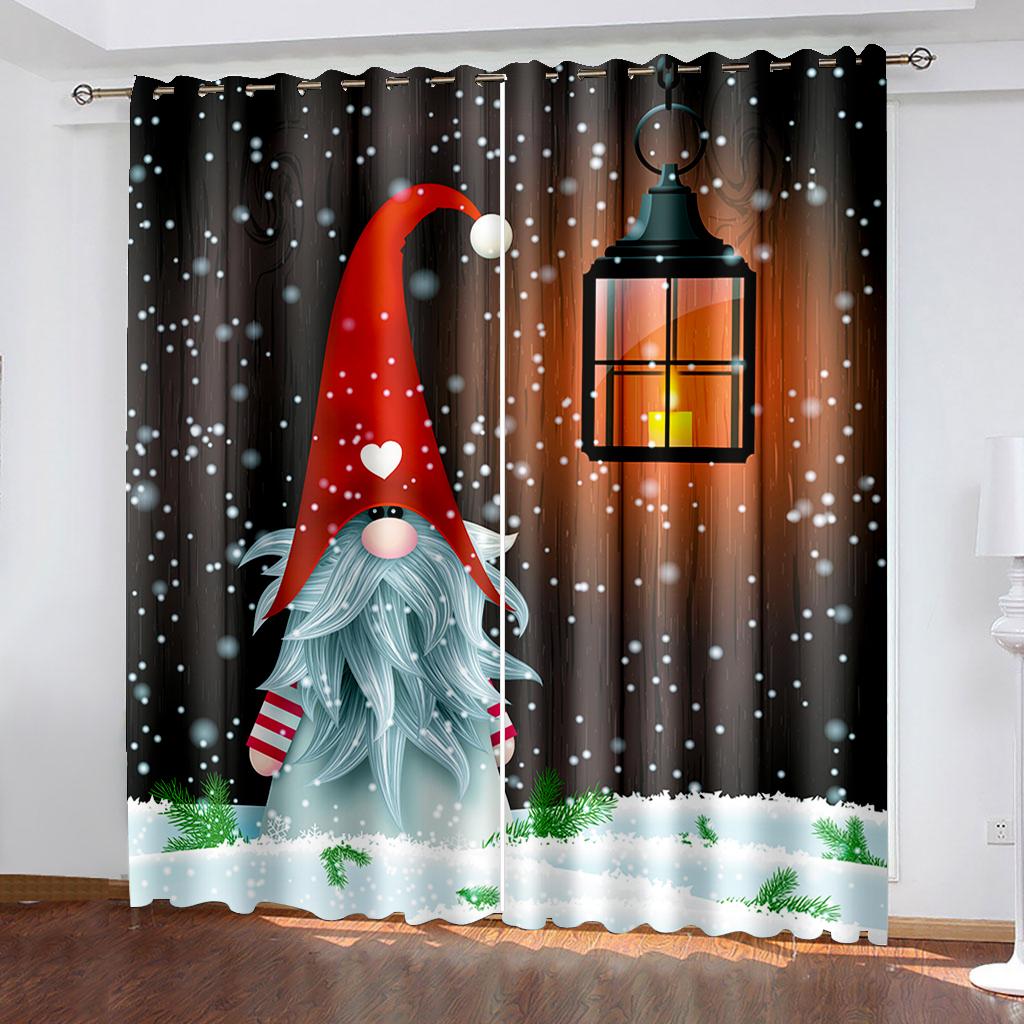 2023 new HD digital printed curtain festival decoration living room balcony home decoration 90 grams polyester fiber curtain fab