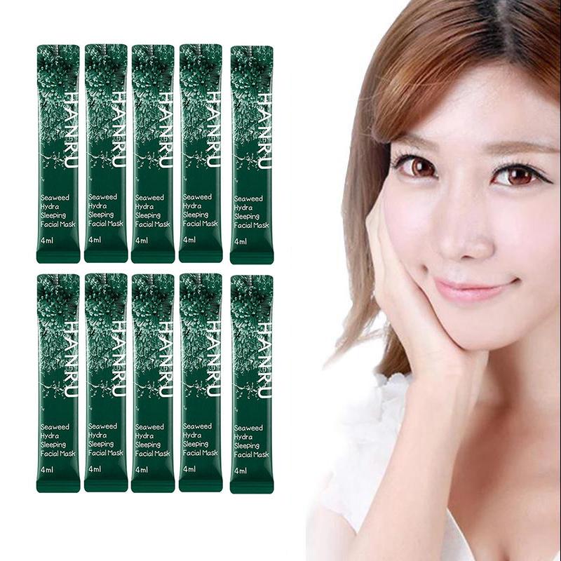 

10 шт. маска для лица с морскими водорослями, увлажняющая маска для сна, очищает и восстанавливает, осветляет тон кожи, сужает поры