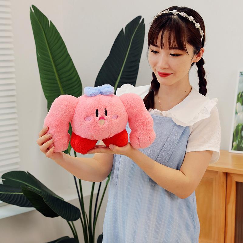 New Muscle Star Kirby Doll Plush Toy Animation Peripheral Pillow Cushion Two Dimensional Play