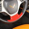 ABS Carbon Fiber/Red For Chevrolet Corvette C7 2014- Car Steering Wheel Cover Trim Sticker Interior Car Accessory
