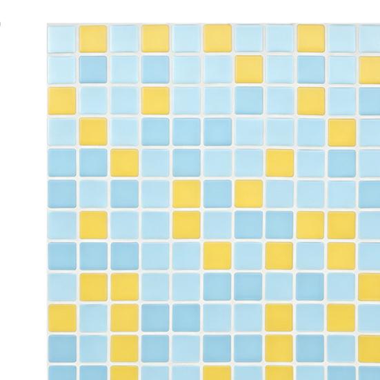 2Pcs 3D Mosaic Tile Sticker, 11.8 x 11.8 Inch Removable Wallpaper Tile, 3D Self Adhesive Wall Tiles, Bathroom Wall Tiles for Kitchen Backsplash, PVC