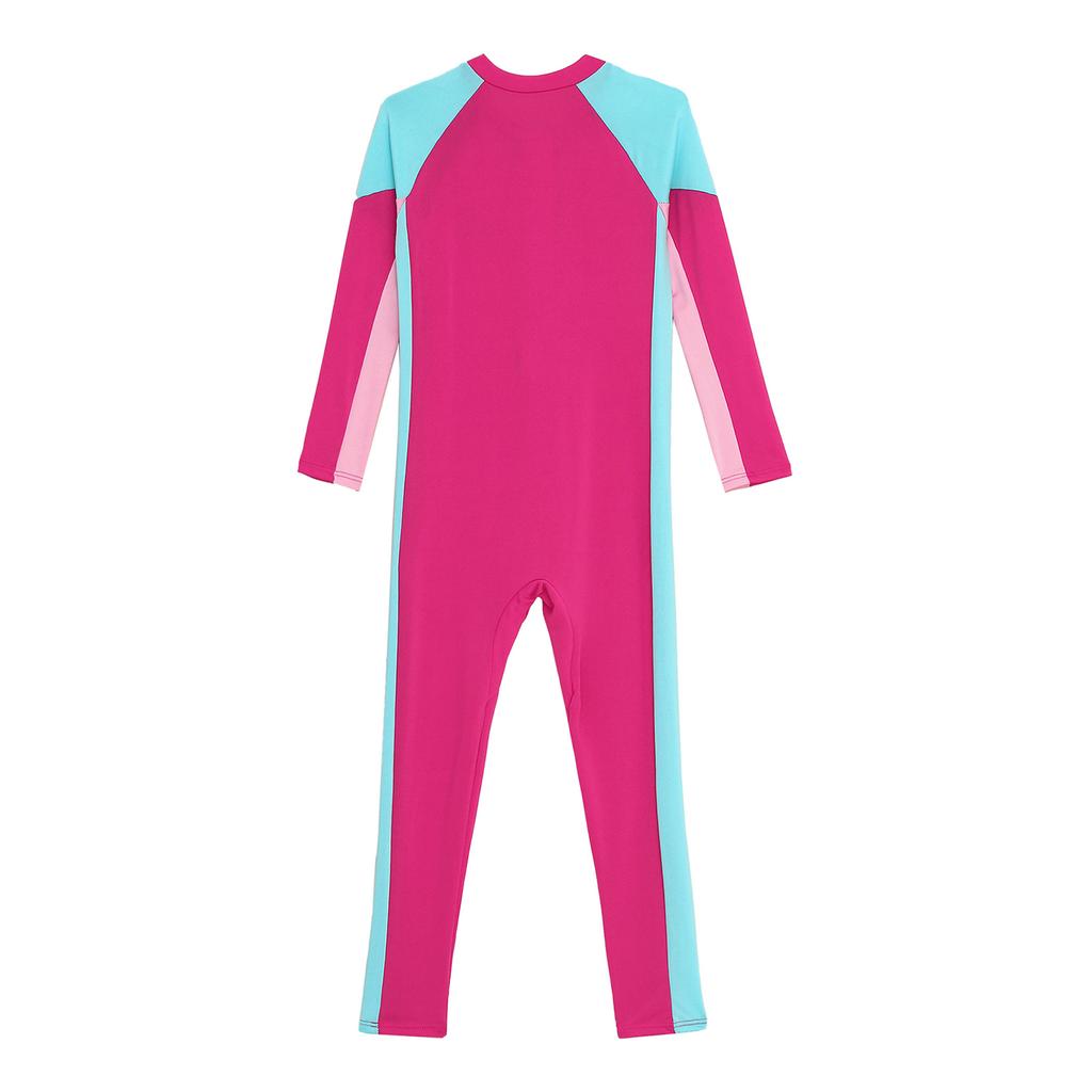 Kids Full Body UV Protection Swim Suit Long Sleeve Zipper Sport Bathing Suit for Girls Beach Surf and Swimming