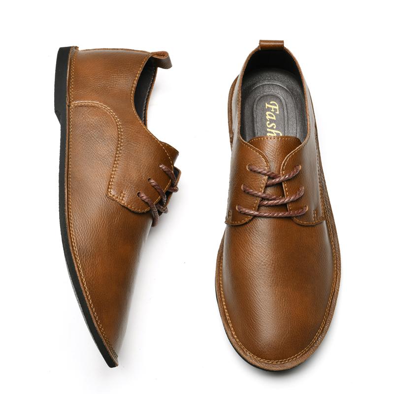 Fashion Genuine Leather Mens Classic Loafers Handmade Stylish Dress Shoes Male Comfortable Hiking Shoe All-match Male Business Footwear