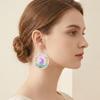 Shiny Flower Easter Egg Earrings Cartoon Acrylic Bunny Pendant Earrings Rabbit Multicolor Easter Egg Dangle Earrings Women