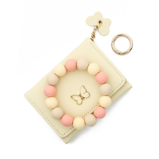 Women's Wristlet Wallet Boho Style Beaded Wristlet Card Holder with Butterfly