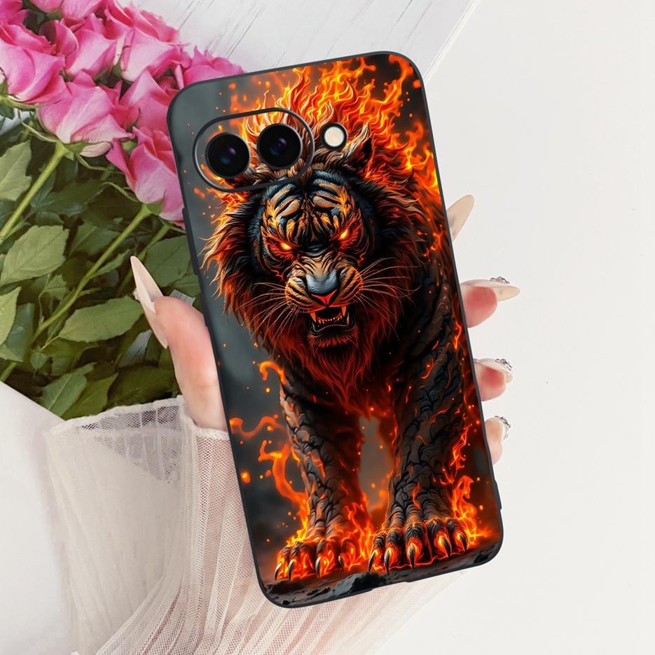 Für Google Pixel 9 Pro Hülle Niedlicher Löwe Mode Bemalte Abdeckung Weiche TPU Handyhülle Für Google Pixel 9A Pixel9 Pro Rückseite Fundas