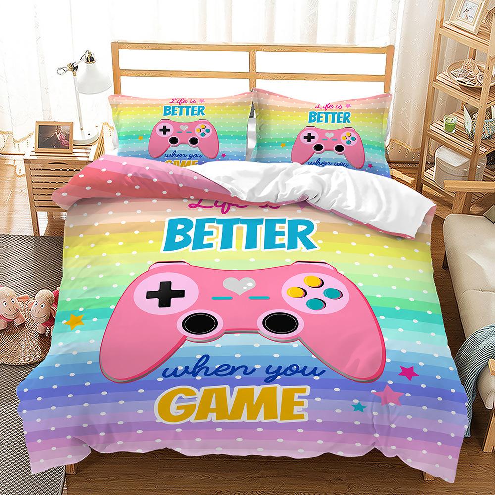 Gamepad Bed Three-Piece Quilt Cover 3D Digital Printing Kit