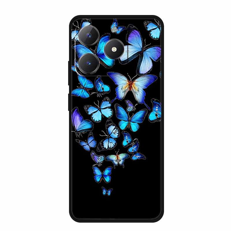 Black Silicone Case For Realme Narzo N61 Case N 61 Funda Cartoon Cat Soft Back Cover For Realme Note 60 Phone Case Shells Coque