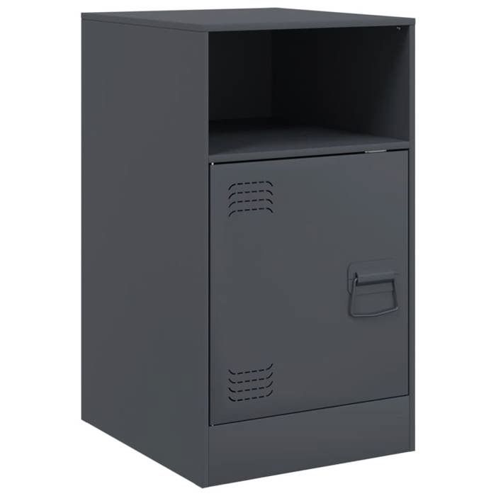 VidaXL Bedside Table Anthracite 34.5x39x62 Cm Steel 841767