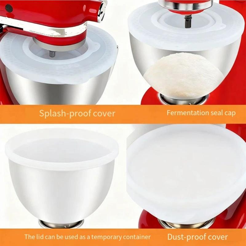 Mixing Bowl Covers Dustproof Design Reduces Ingredient Splatter Keeps Counter Clean During Baking Prep for 6QT 7QT Model