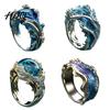 Resin Statement Ring Wave for Women Ocean Inspired Chunky Ring Non Artistic Finger Tarnish Open Adjustable Fashion Jewelry Summer Vacation Themed