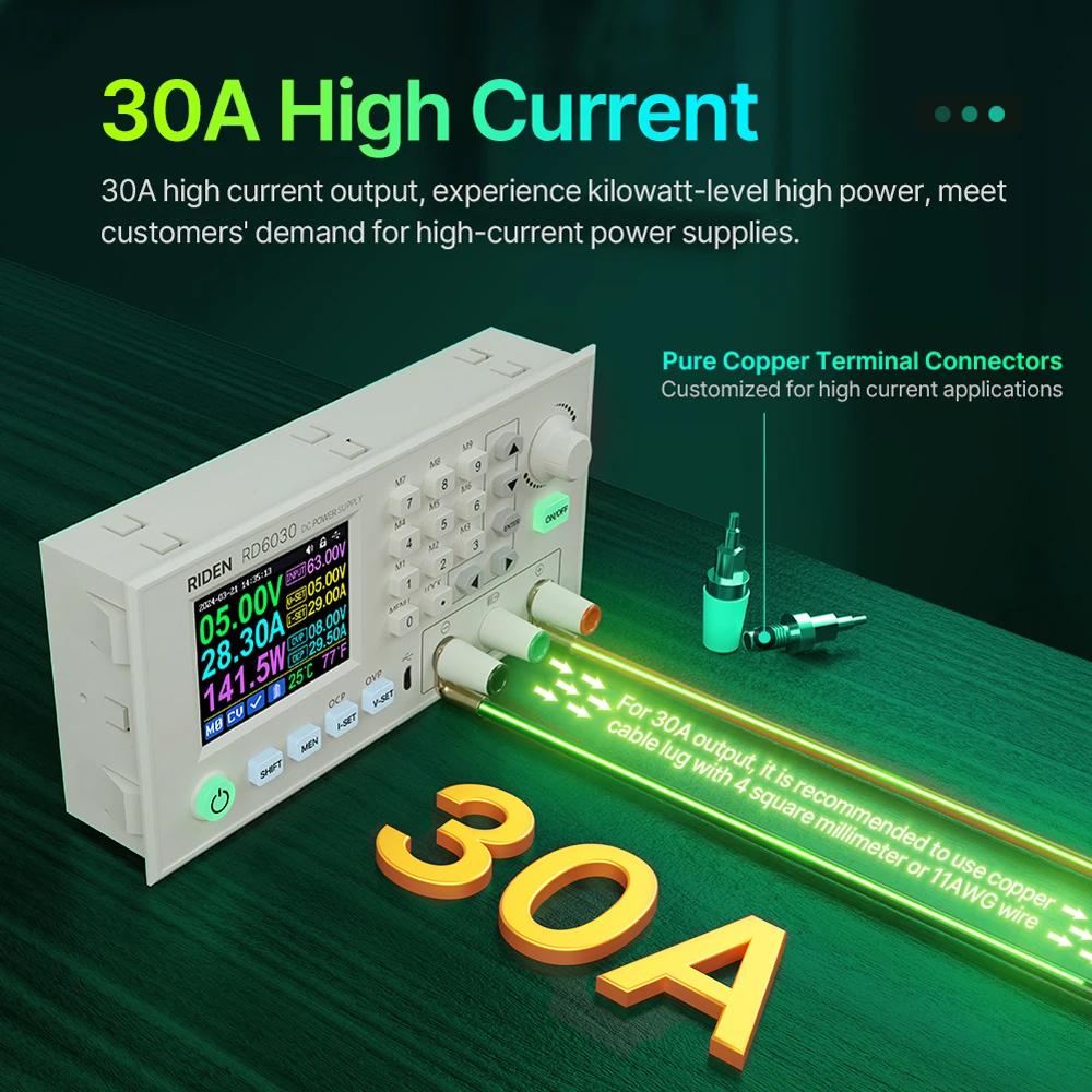 RD6030W 60V 30A DC Voltage Current Step-down Stabilized Regulated Power Supply Module Buck Adjustable Converter Battery Charge