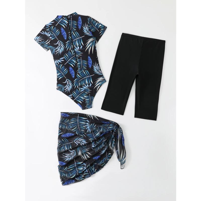 3 Pieces Printed Swimsuit Women 2025 Surfing Diving Clothes Swimwear Female Beachwear Bathers Bathing Swimming Swim Suit