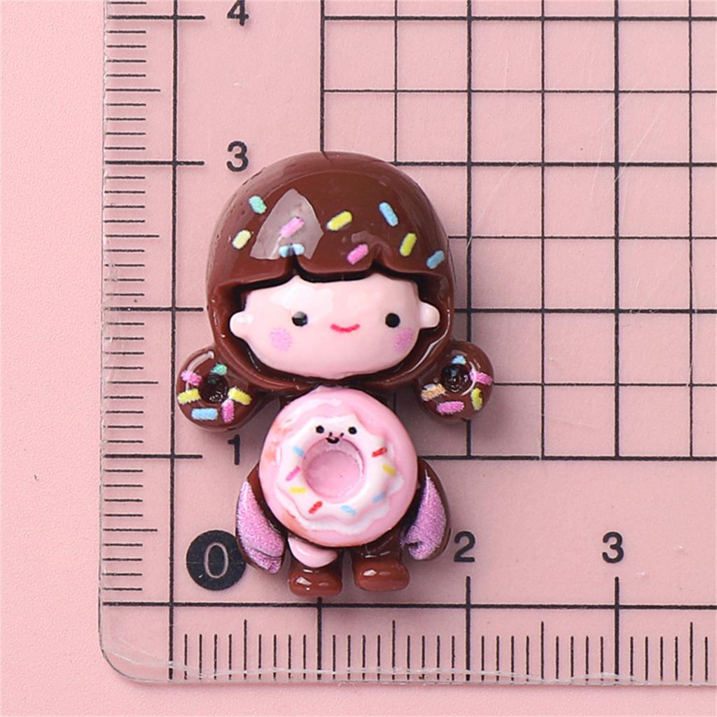 5PCS Resin Colorful Princess Burger Donut Star Cartoon Man Flat Back Stone Figurines Scrapbook DIY Bow Decor Accessories Crafts