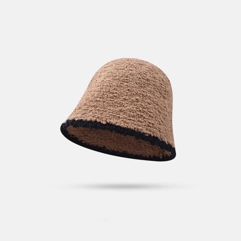 

Панама вязаная панама осенне-зимняя теплая шапка детская простая для лица маленькая повседневная шляпа-ведро