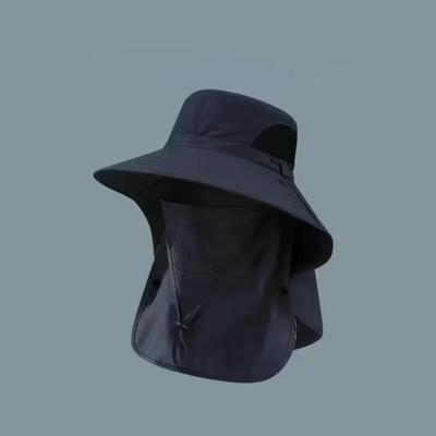 Balaclava Hat Caps Mask Set Bucket Hat Sunscreen UV Protection Fisherman Hat Neck Headband Adjustable Chin Rope Sun Hat Outdoor