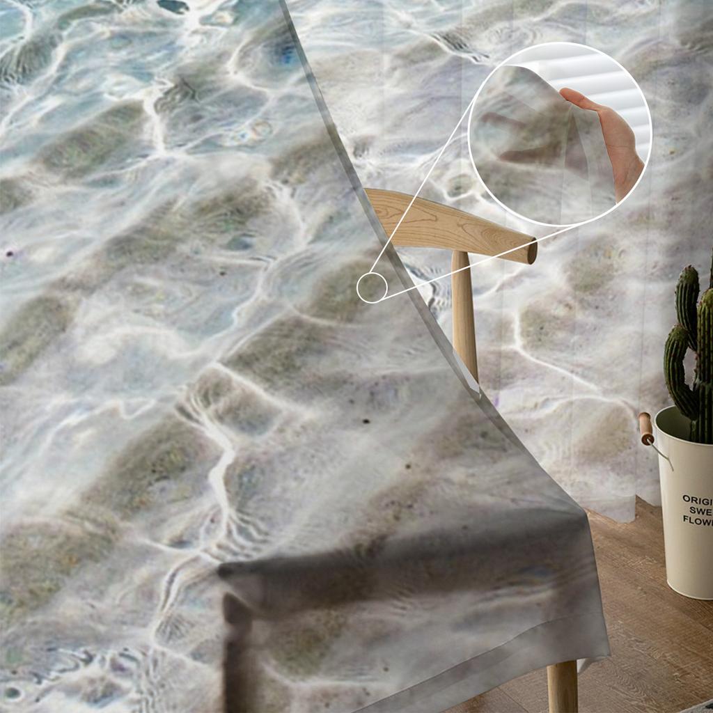 Klares Wasser am Strand Tüllvorhänge für Wohnzimmer Schlafzimmer Kinderzimmer Küchendekor Transparente Voile-Fenstervorhänge