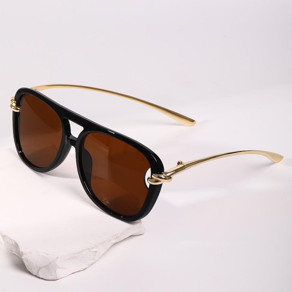 New fashion knot double beam sunglasses European and American ins pilot sunglasses personalized street photography retro