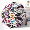 1pc Butterfly Mandala Automatic Opening/Closing Folding Umbrella with 101 Ribs, Plastic Handle, Windproof Portable Sunshade Umbrella Hallowe