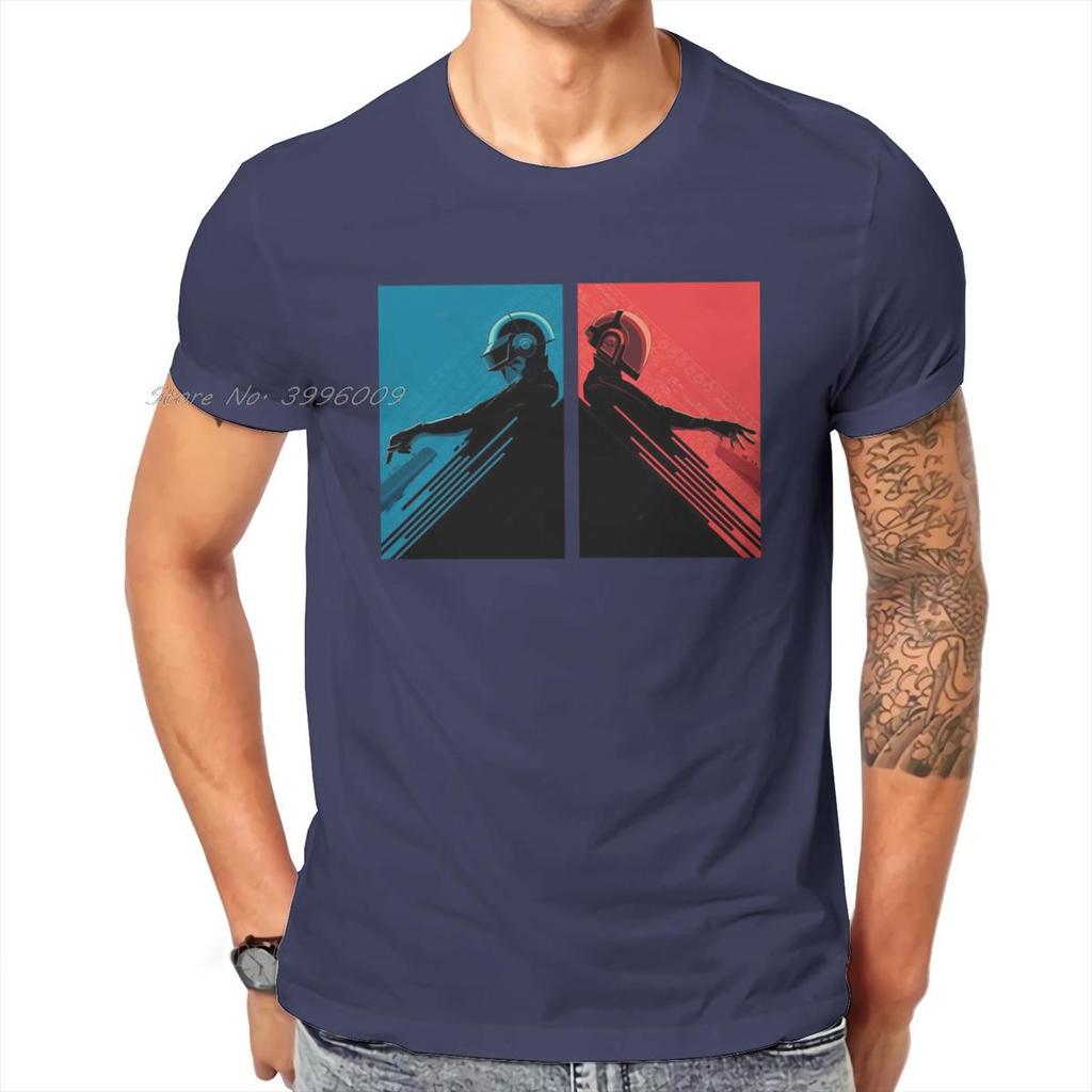 Daft Punk Electronic Music Band  Essential Tshirt High Quality Graphic Men Classic Summer Men Tops Cotton Harajuku T Shirt