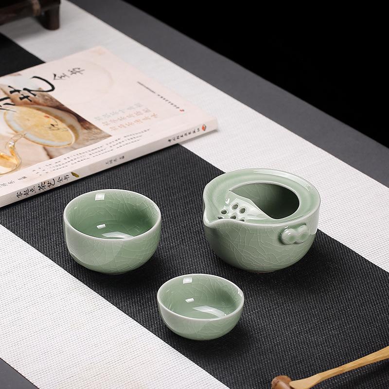 Cestovní čajový set v různých stylech, vysoké kvality, krásný a elegantní Gaiwan, čajová konvička a šálky, porcelánový čajový set, 1 čajová konvička, 1 čajový šálek