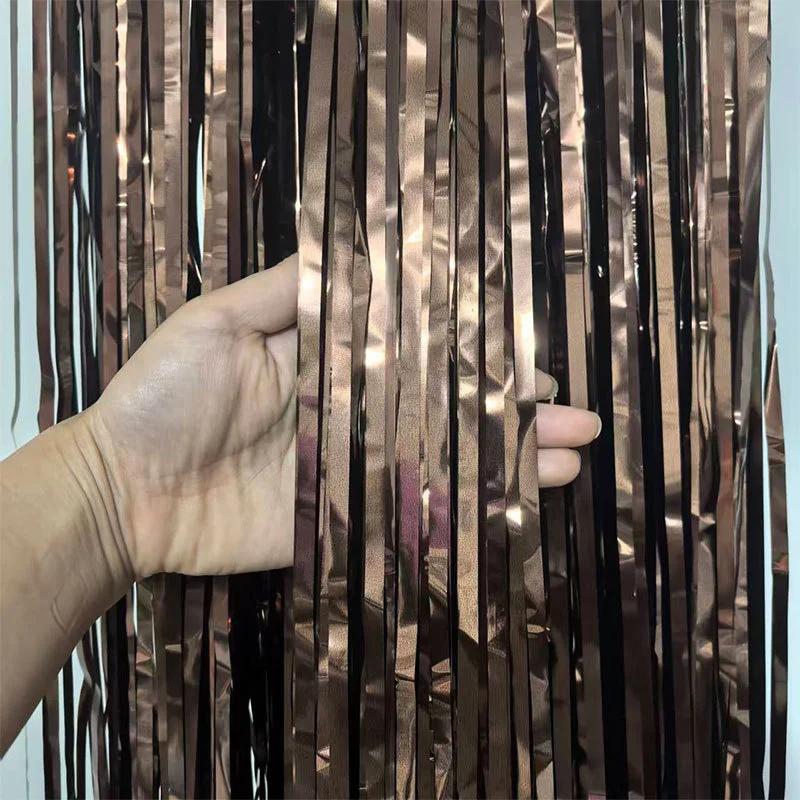 5pcs 100x200cm Glitter Rain Curtain Door Tassel Shiny Foil Streamer Party Backdrop For Birthday Wedding Prom Party Decoration