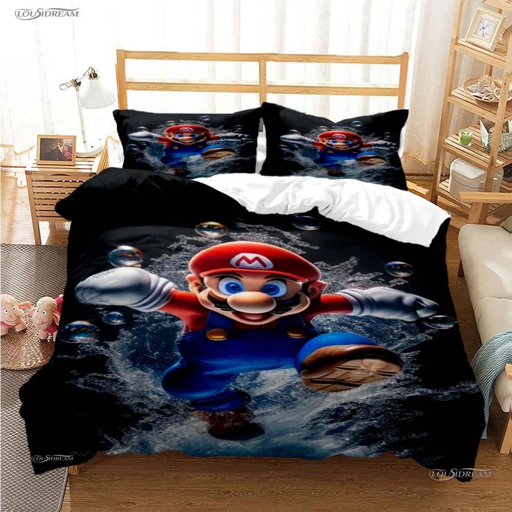Mario Cartoon Game Cute All Season Duvet Cover Comforter Bedding Sets Soft Quilt Cover And Pillowcases Single/Double/Queen/King