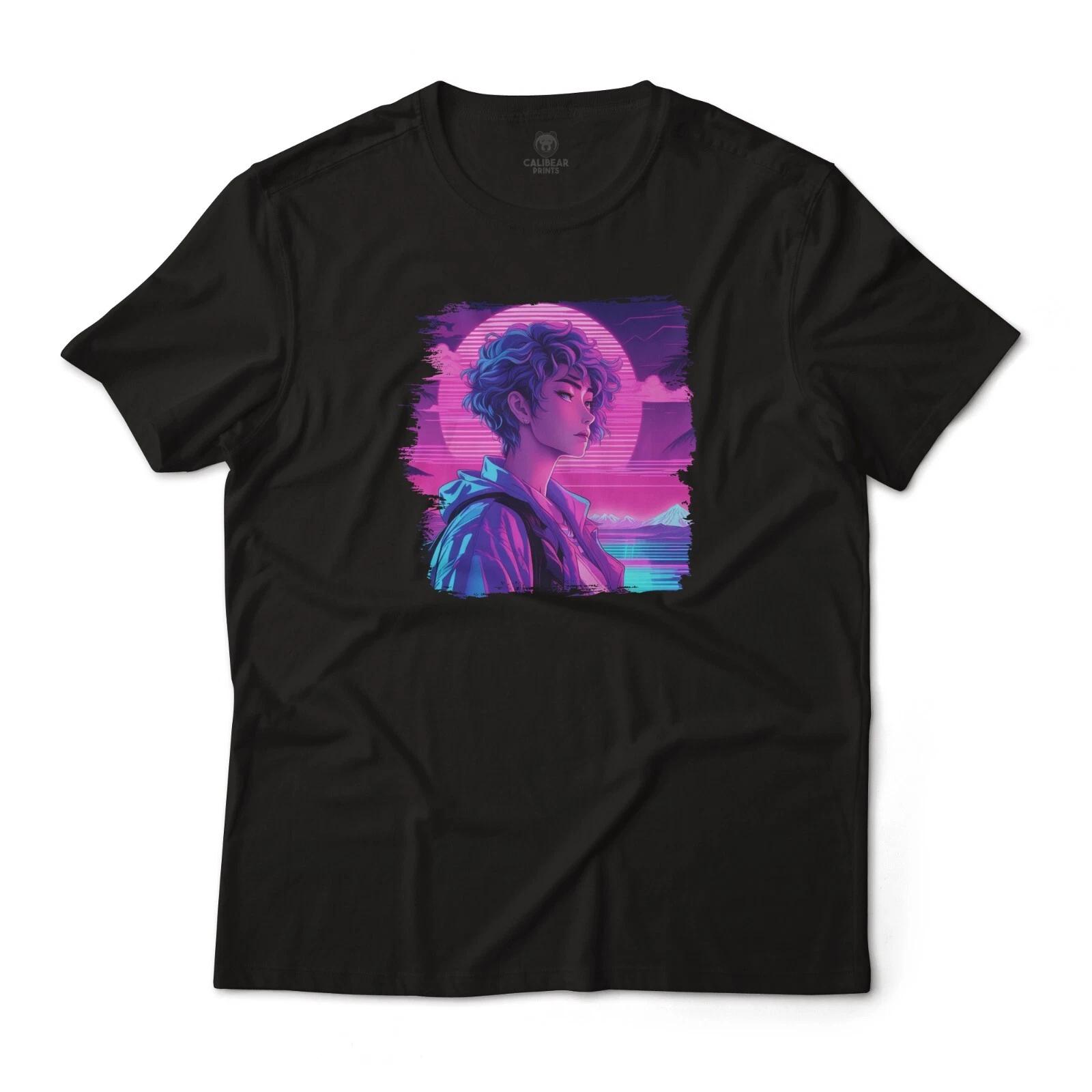 Vaporwave Anime Retro Sunset Girl Aesthetic Graphic T-T-Shirt Unisex M