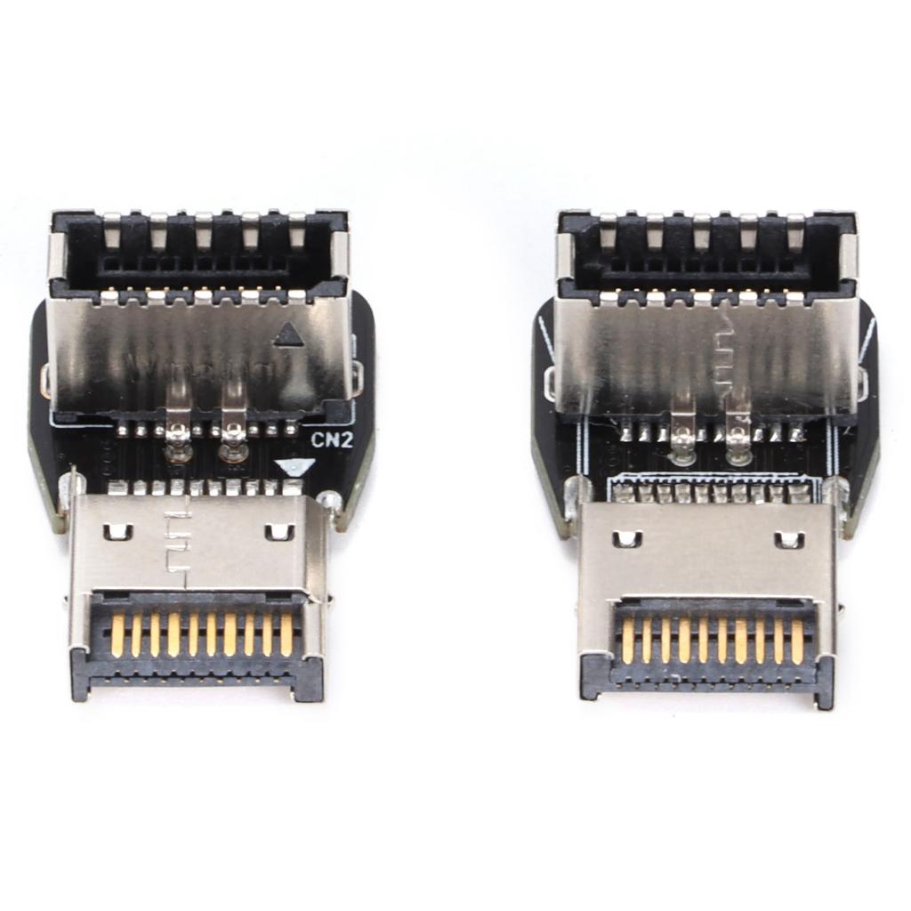 2Pcs Adapter Metal USB3.1 10Gbps Male To Female TypeE Plug Play Extended Data Adapter