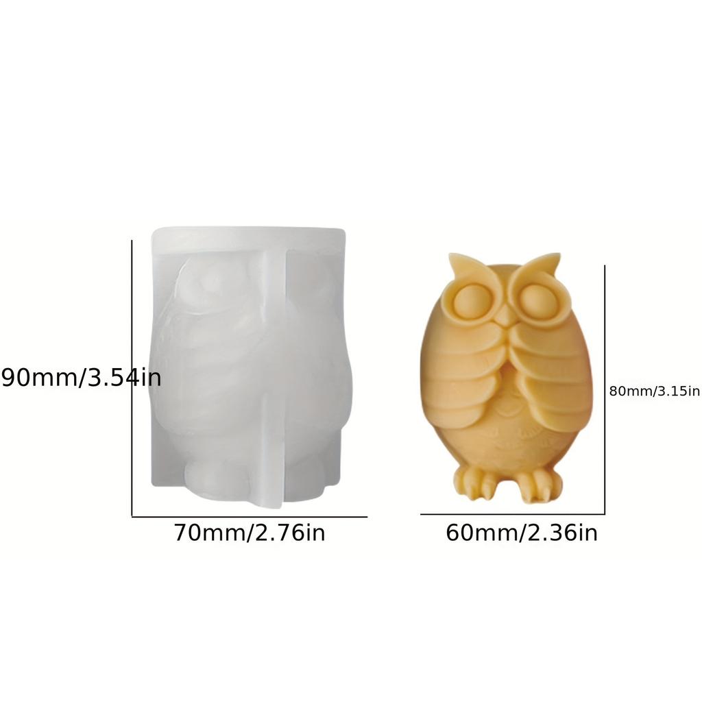 Silikonowe Formy do Świec w Kształcie Sowy dla Żywicy Epoksydowej i Wosku - Unikalne Kształty Zwierząt Formy do Rękodzieła na Prezent Świecowy Dekoracja