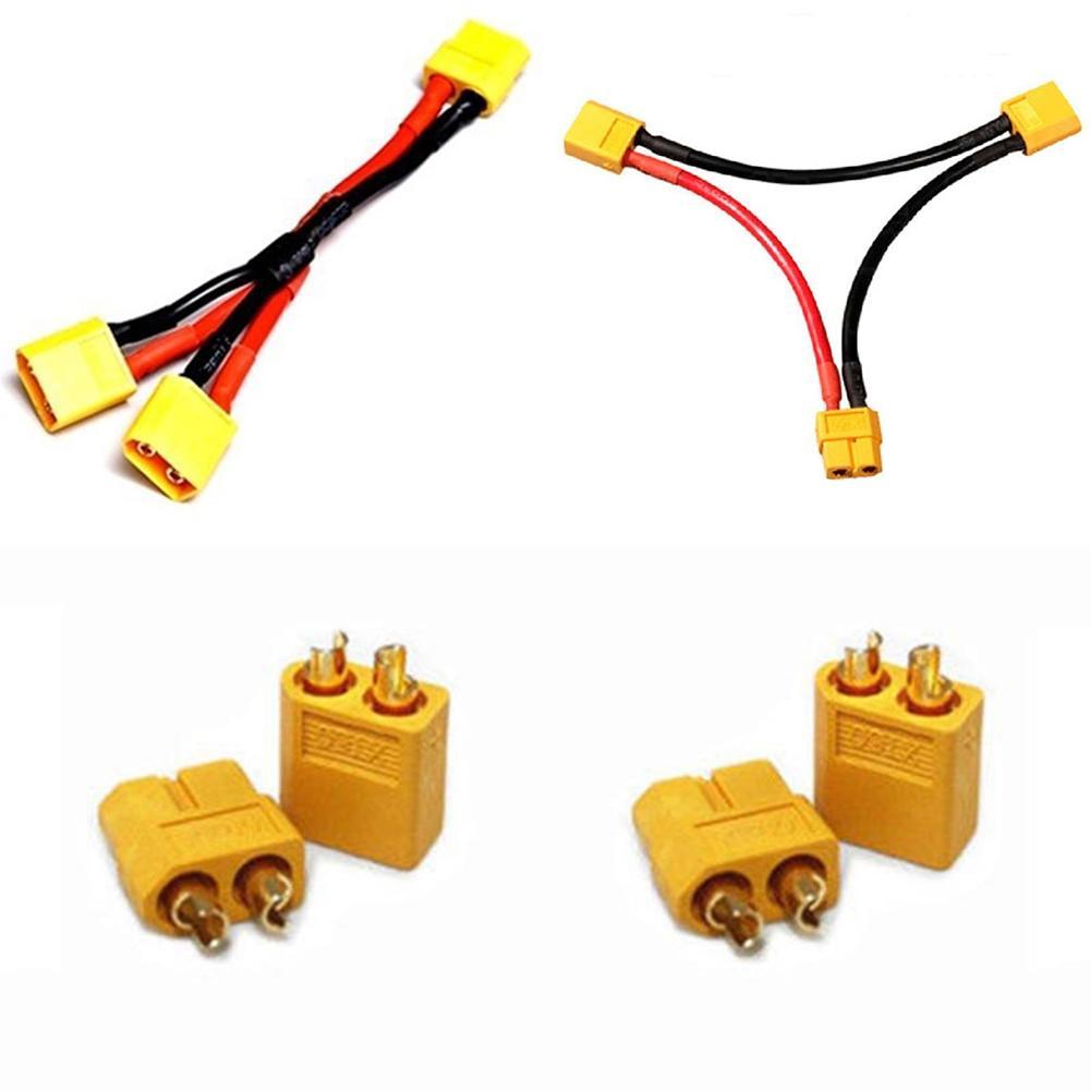 

2 шт. XT60 Штекери-кулі тато та мама для RC LiPo акумулятора Нові none золотистий