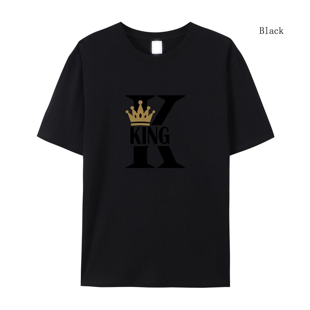 Damski Letni T-shirt z Krótkim Rękawem T-shirt z Krótkim Rękawem Król Nadruk Damski T-shirt T-shirt Jogger T-shirt z Krótkim Rękawem