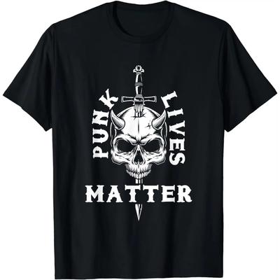 Punk Skull Skeleton Rock Music Aesthetic Subculture Rocker T-Shirt