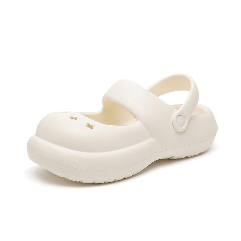 

Популярные в интернете взрывные EVA нескользящие женские тапочки, можно носить в воде, универсальные толстоподошвенные с закрытым носком, римские пляжные перфорированные туфли 36-37（235） белый