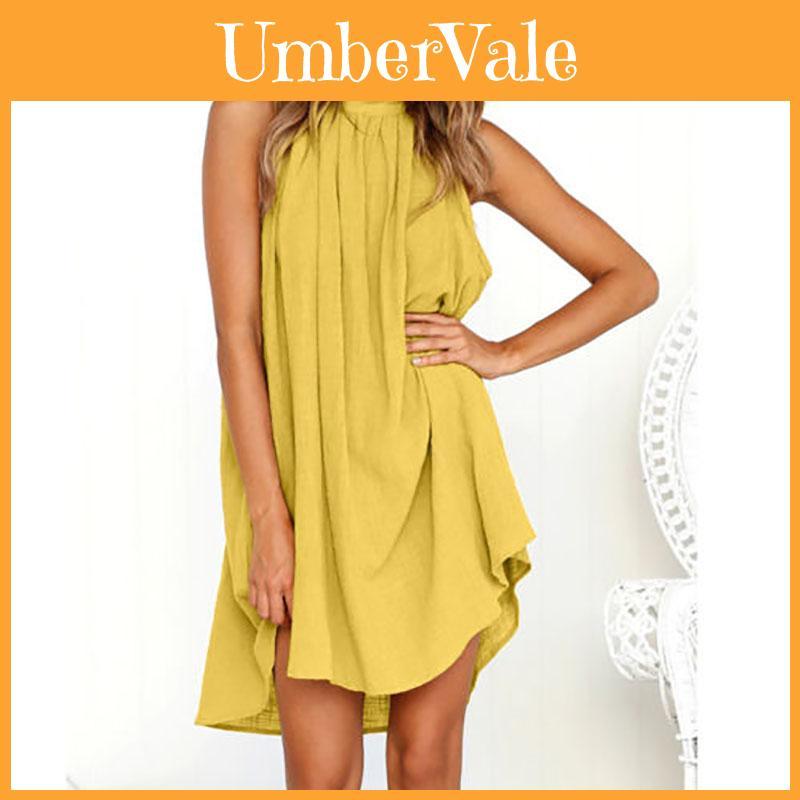 Elegante Abito Estivo da Donna per le Vacanze, Irregolare, Senza Maniche, da Spiaggia e da Festa, per uno Stile e un Comfort Senza Sforzo