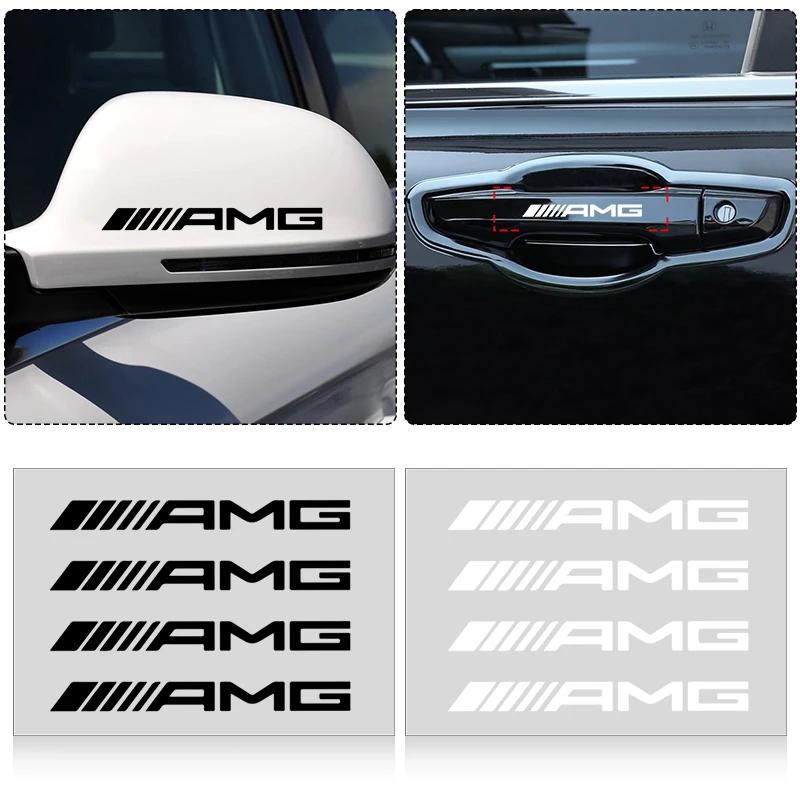 Car Door Handle Stickers Tire Rear View Mirror Decals Decoration for Mercedes Benz E220 A300 S300 S350 C200 W176 W117 W156 AQ1 B18