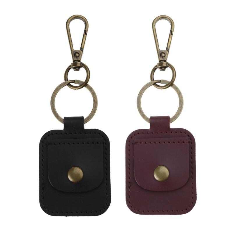 Elegant Leather Ring Holder Keychain Practical Leather Keychain with Pouch Essential Accessory for Active Lifestyles