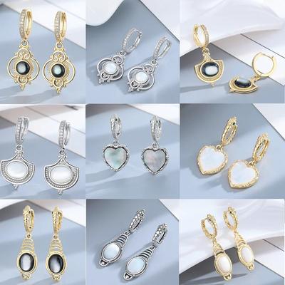 Elegante weiße Muschel-Silber-Tropfenohrringe für Frauen, böhmischer Schmuck, Hochzeit, Verlobung, Creolen, Geschenke