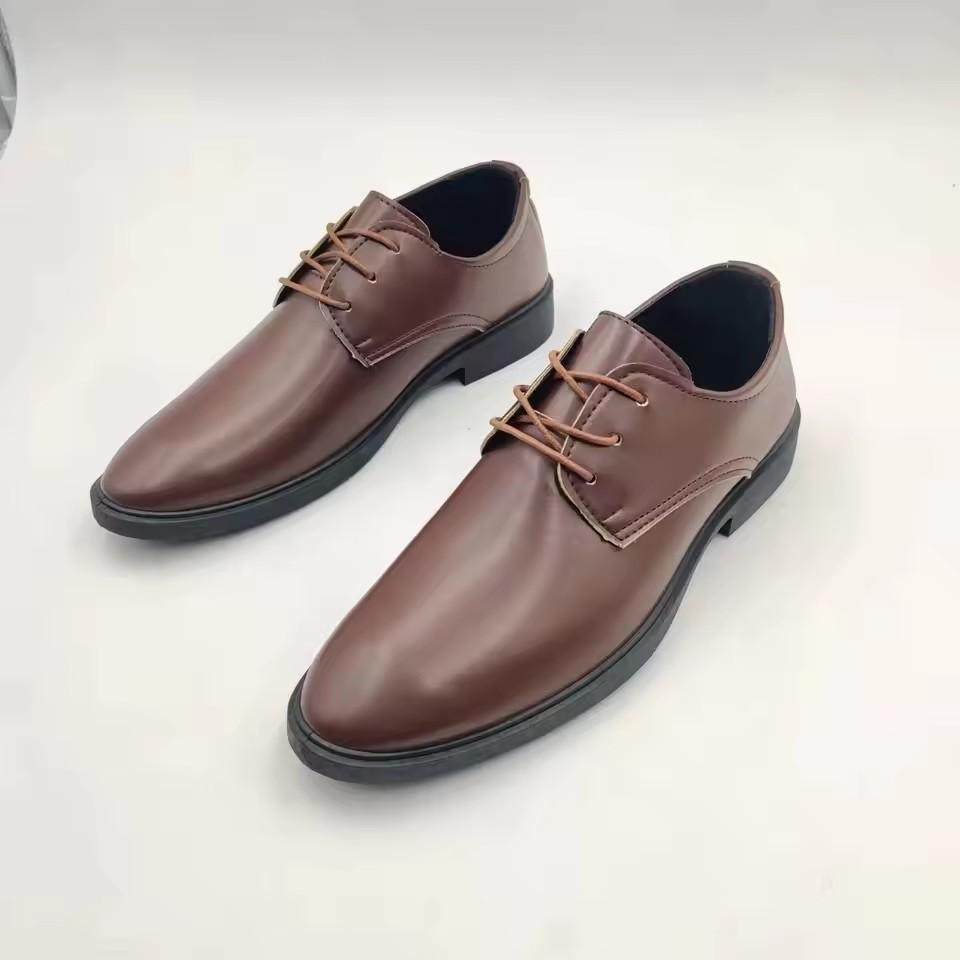 Spring Men's Casual Solid Color Business Leather Shoes